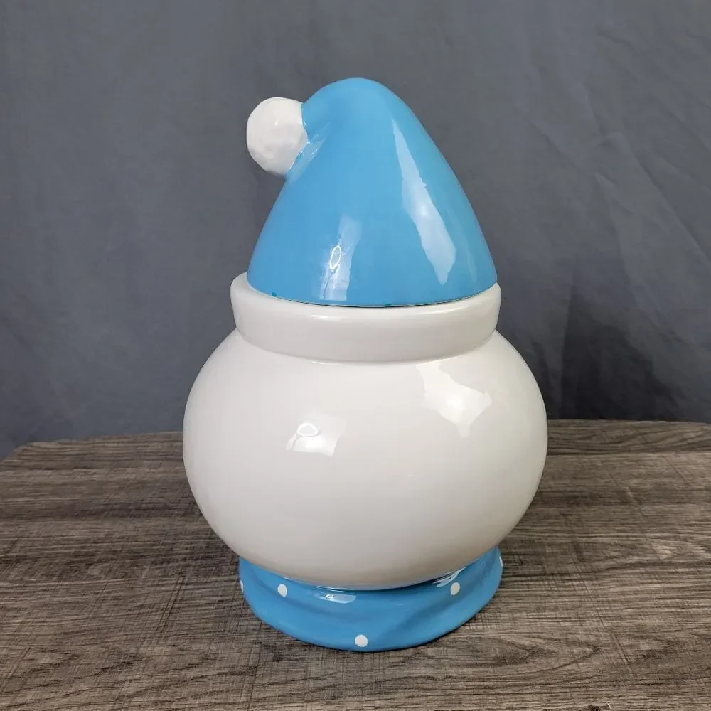 Snow Days Ceramic Snowman‎ Face Cookie Jar